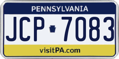 PA license plate JCP7083