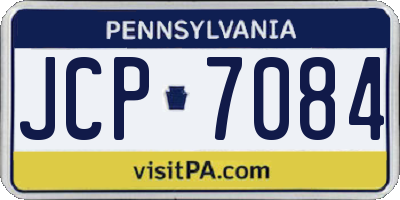 PA license plate JCP7084