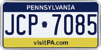 PA license plate JCP7085