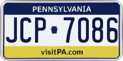 PA license plate JCP7086