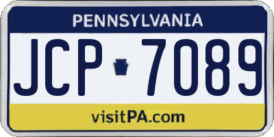 PA license plate JCP7089