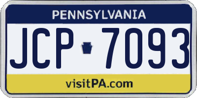 PA license plate JCP7093