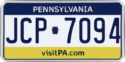 PA license plate JCP7094