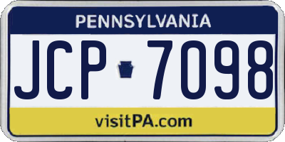 PA license plate JCP7098
