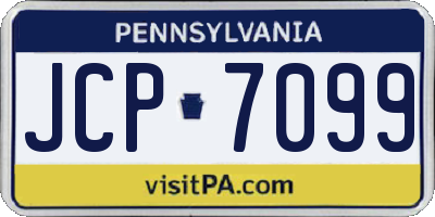 PA license plate JCP7099