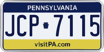 PA license plate JCP7115