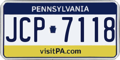 PA license plate JCP7118