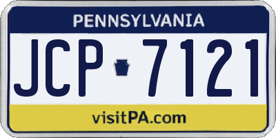 PA license plate JCP7121