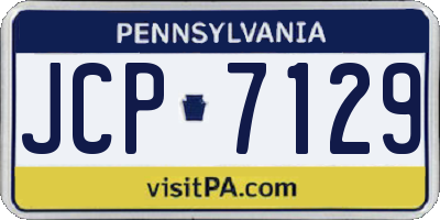 PA license plate JCP7129