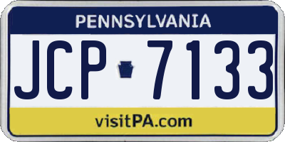 PA license plate JCP7133