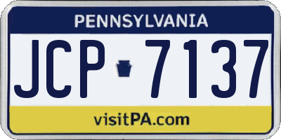 PA license plate JCP7137