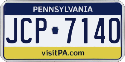 PA license plate JCP7140