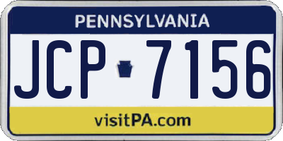 PA license plate JCP7156