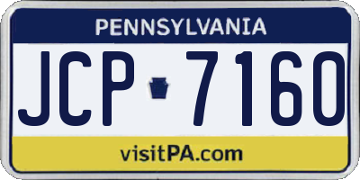 PA license plate JCP7160