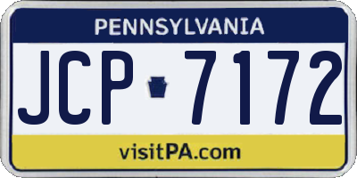 PA license plate JCP7172