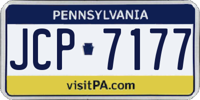 PA license plate JCP7177