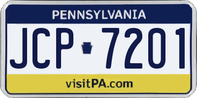 PA license plate JCP7201