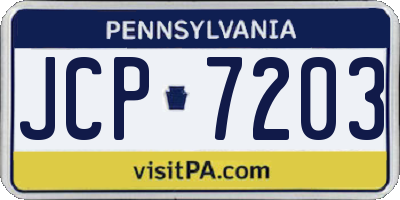 PA license plate JCP7203