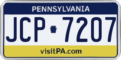 PA license plate JCP7207
