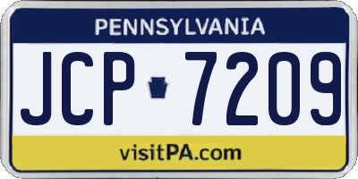 PA license plate JCP7209