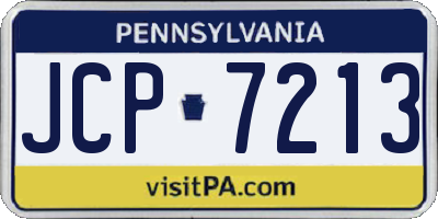 PA license plate JCP7213