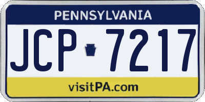 PA license plate JCP7217