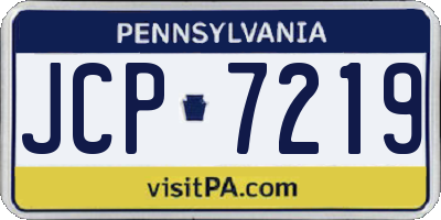 PA license plate JCP7219