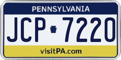 PA license plate JCP7220