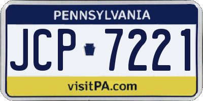PA license plate JCP7221