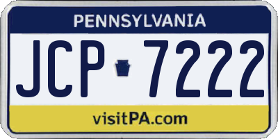 PA license plate JCP7222