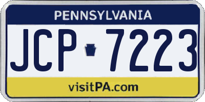 PA license plate JCP7223