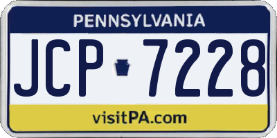 PA license plate JCP7228
