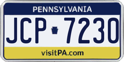 PA license plate JCP7230