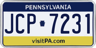 PA license plate JCP7231