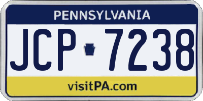 PA license plate JCP7238