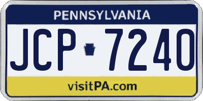 PA license plate JCP7240