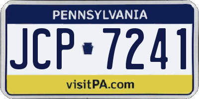 PA license plate JCP7241
