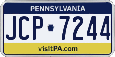PA license plate JCP7244