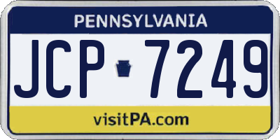 PA license plate JCP7249