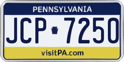 PA license plate JCP7250
