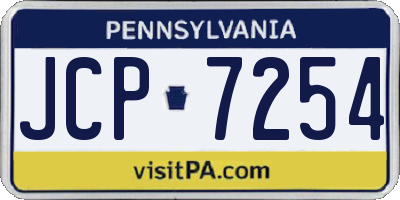PA license plate JCP7254