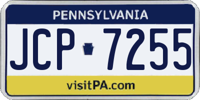 PA license plate JCP7255