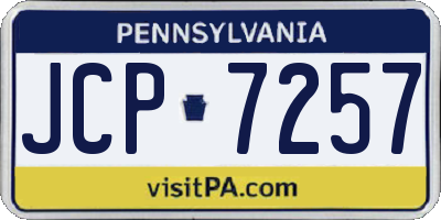 PA license plate JCP7257