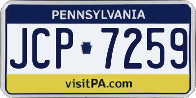 PA license plate JCP7259