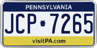 PA license plate JCP7265