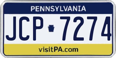 PA license plate JCP7274