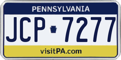 PA license plate JCP7277