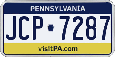 PA license plate JCP7287