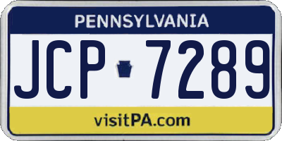 PA license plate JCP7289
