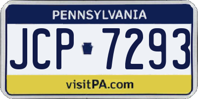 PA license plate JCP7293